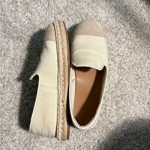 Women's Universal Threads Cream Canvas Espadrille Slip-On Shoes 8.5